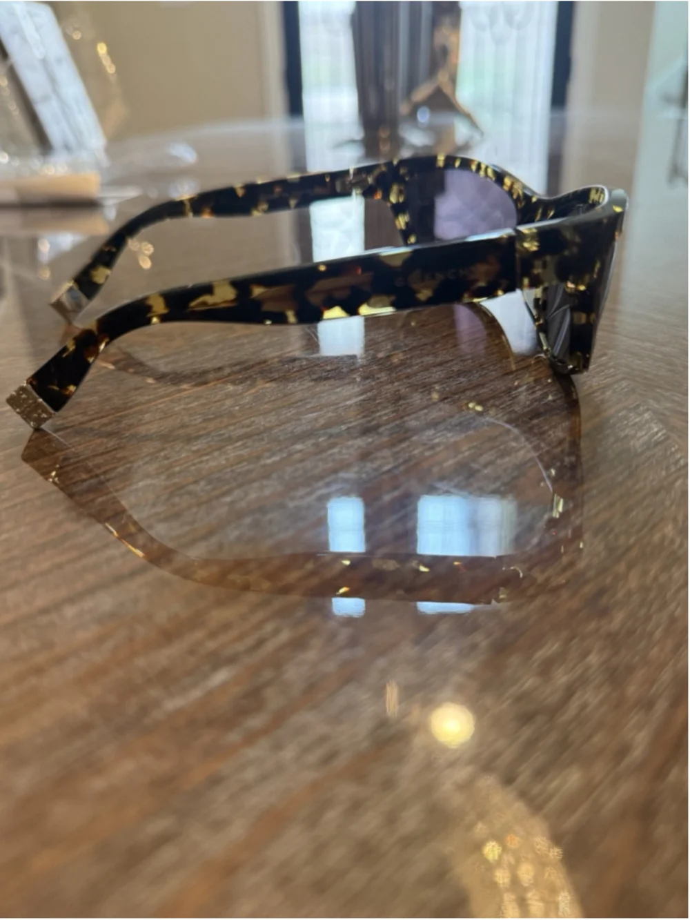 Givenchy Shield Wrap Sunglasses Tortoise Brown Frame